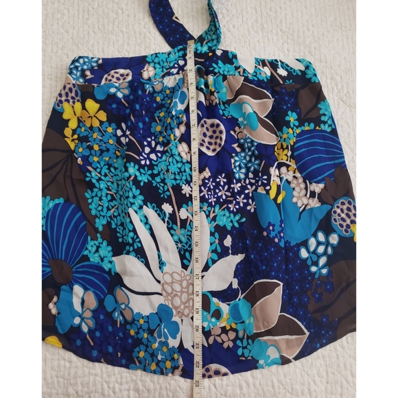 TRINA TURK blue floral halter blouse - Picture 2 of 10